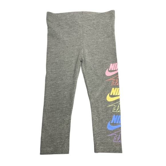 Nike Other - Nike Gray and Pink Leggings with Multicolor Swoosh 24 months